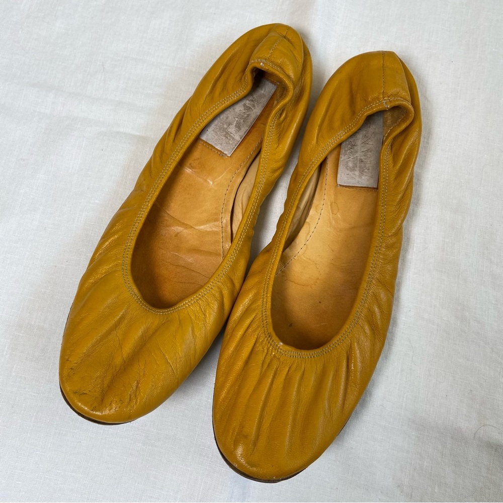 Lanvin Leather Ballet Flats Yellow
